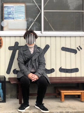 「mellow people（メローピープル）のアイテム」を使った、PETRUCCIさん（メンズ・160cm）の冬コーディネート