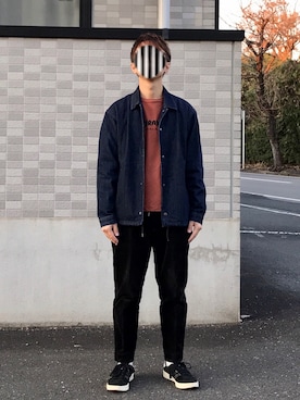 「mellow people（メローピープル）のアイテム」を使った、PETRUCCIさん（メンズ・160cm）の冬コーディネート