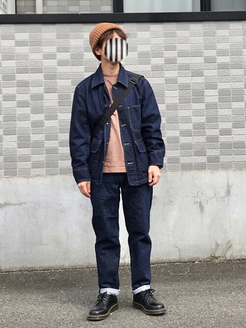 靴　デニムセット ブーツを使った「デニムセットアップ」のメンズ人気ファッション