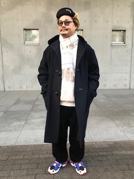 「BEAUTY&YOUTH UNITED ARROWS（ビューティーアンドユースユナイテッドアローズ）のアイテム（ダッフルコート）」を使った、松井 明洋さん（メンズ・173cm）の秋コーディネート