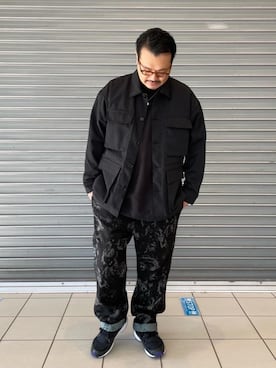「MONKEY TIME（モンキータイム）のアイテム（カバーオール）」を使った、松井 明洋さん（メンズ・173cm）の冬コーディネート