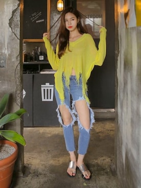 「ルーズフィット」｜WithipunJpさん（レディース・165cm）の夏コーディネート