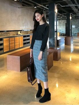 「withipun（ウィズイプン）のアイテム」を使った、WithipunJpさん（レディース・165cm）の冬コーディネート