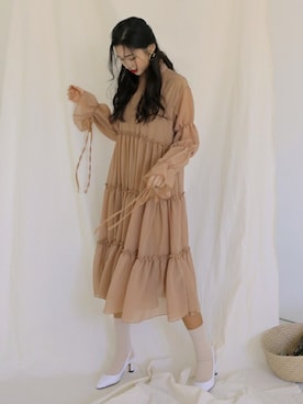 「withipun（ウィズイプン）のアイテム（ワンピース/ドレス）」を使った、WithipunJpさん（レディース・165cm）の冬コーディネート