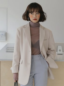 「withipun（ウィズイプン）のアイテム（テーラードジャケット）」を使った、WithipunJpさん（レディース・165cm）の春コーディネート