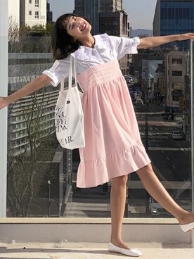 「withipun（ウィズイプン）のアイテム（ワンピース/ドレス）」を使った、WithipunJpさん（レディース・166cm）の春コーディネート