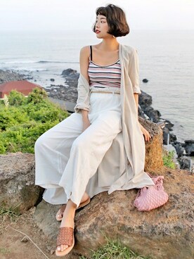 「withipun（ウィズイプン）のアイテム（ワンピース/ドレス）」を使った、WithipunJpさん（レディース・166cm）の夏コーディネート