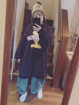 「チャイハネ（チャイハネ）のアイテム（ニットキャップ/ビーニー）」を使った、nekonekomaiさん（レディース・156cm）の春コーディネート