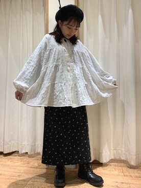 「153cm」｜「アイテム（ハンチング/ベレー帽）」を使った、かとちゃんさん（レディース・153cm）の冬コーディネート