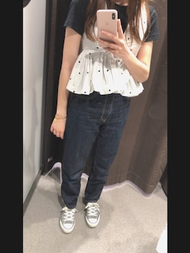 「A.P.C.（アーペーセー）のアイテム（ブレスレット）」を使った、kaedeさん（レディース・160cm）の春コーディネート