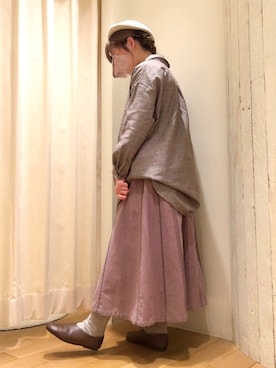 「TSUHARU by Samansa Mos2（ツハルバイサマンサモスモス）のアイテム（ハンチング/ベレー帽）」を使った、クロダ🌿さん（レディース・153cm）の秋コーディネート