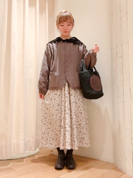 「ペーパーバッグ」｜「アイテム（財布/小物）」を使った、クロダ🌿さん（レディース・153cm）の春コーディネート