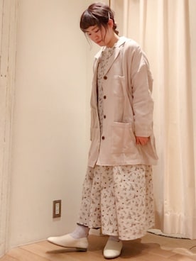 「Samansa Mos2（サマンサ モスモス）のアイテム（テーラードジャケット）」を使った、クロダ🌿さん（レディース・153cm）の春コーディネート