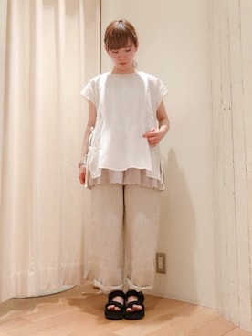 「スカラップ」｜「アイテム（その他）」を使った、クロダ🌿さん（レディース・153cm）の夏コーディネート
