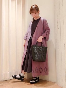 「スカラップ」｜「アイテム（レッグウェア）」を使った、クロダ🌿さん（レディース・153cm）の夏コーディネート