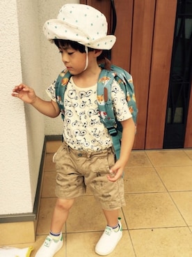 「Herschel Supply（ハーシェルサプライ）のアイテム」を使った、YUKI☆さん（キッズ・110cm）の春コーディネート