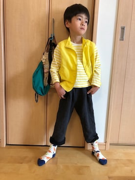 「COMME CA ISM（コムサイズム）のアイテム（その他アウター）」を使った、YUKI☆さん（キッズ・110cm）の春コーディネート