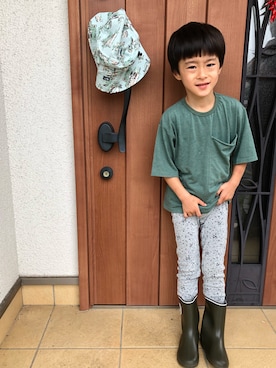 「こども ビームス（コドモビームス）のアイテム（レインシューズ）」を使った、YUKI☆さん（キッズ・110cm）の夏コーディネート