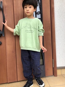 「アイテム（その他パンツ、ブルー系）」を使った、YUKI☆さん（キッズ・110cm）の秋コーディネート
