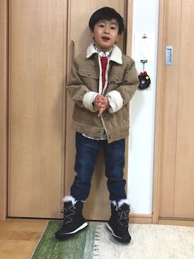 「Lee（リー）のアイテム（ブルゾン）」を使った、YUKI☆さん（キッズ・110cm）の冬コーディネート