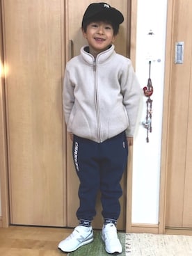 「NFL（ナショナルフットボールリーグ　）のアイテム（パンツ）」を使った、YUKI☆さん（キッズ・110cm）の冬コーディネート