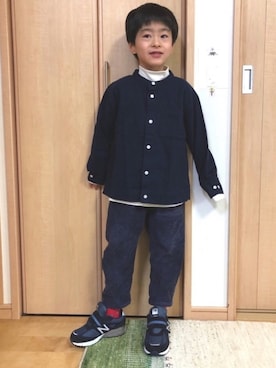 「アイテム（その他アウター、イエロー系）」を使った、YUKI☆さん（キッズ・110cm）の冬コーディネート