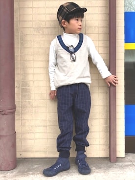 「アイテム（その他パンツ、ブルー系）」を使った、YUKI☆さん（キッズ・110cm）の春コーディネート