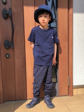「アイテム（その他パンツ、ブルー系）」を使った、YUKI☆さん（キッズ・110cm）の春コーディネート