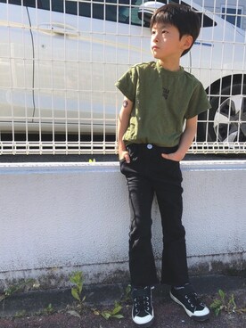 「NEEDLE WORK（ニードルワーク）のアイテム」を使った、YUKI☆さん（キッズ・110cm）の夏コーディネート