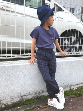 「アイテム（その他パンツ、ブルー系）」を使った、YUKI☆さん（キッズ・110cm）の夏コーディネート