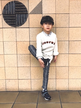 「こども ビームス（コドモビームス）のアイテム（スウェット）」を使った、YUKI☆さん（キッズ・120cm）の秋コーディネート