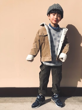 「green label relaxing（グリーンレーベルリラクシング）のアイテム（ブルゾン）」を使った、YUKI☆さん（キッズ・120cm）の冬コーディネート