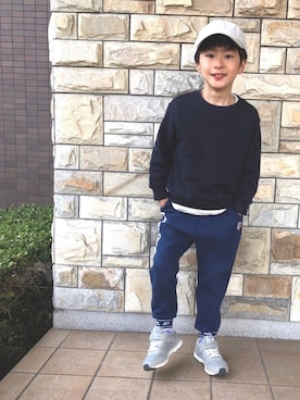 「COMME CA ISM（コムサイズム）のアイテム（帽子）」を使った、YUKI☆さん（キッズ・120cm）の春コーディネート