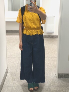「ハイネックトップス」｜yu-maさん（レディース・160cm）の夏コーディネート
