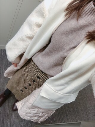 yu-ma使用「ユニクロ（スフレヤーンモックネックセーター（長袖）セットアップ可能）」的時尚穿搭