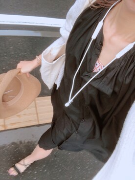 「AS KNOW AS PINKY（アズノゥアズピンキー）のアイテム（シャツワンピース）」を使った、yu-maさん（レディース・161cm）の夏コーディネート