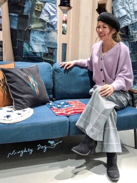 「海」｜「アイテム（ハンチング/ベレー帽）」を使った、Naughty Dog KOYAさん（レディース・162cm）の春コーディネート