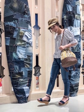 「アイテム（キャスケット）」を使った、Naughty Dog KOYAさん（レディース・162cm）の夏コーディネート