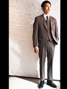 「ONLY（オンリー）のアイテム（フォーマルスーツ/小物）」を使った、ONLY Think SUIT.さん（メンズ・172cm）の冬コーディネート