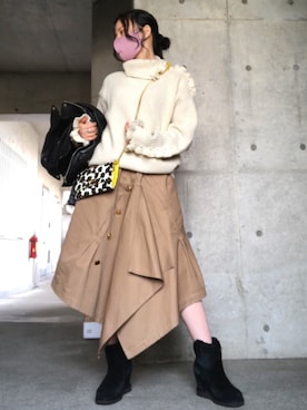 「MUVEIL（ミュベール）のアイテム（財布/小物）」を使った、みんちゅさん（レディース・150cm）の冬コーディネート