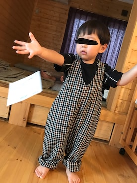 「SEVENDAYS=SUNDAY（セブンデイズサンデイ）のアイテム（オールインワン・サロペット）」を使った、はちこさん（キッズ・80cm）の夏コーディネート