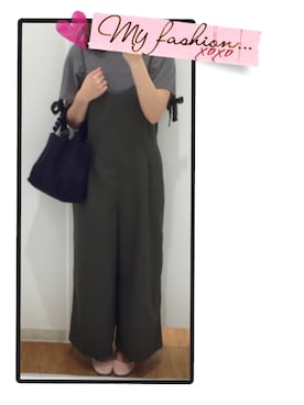 「フリルトート」｜「アイテム（オールインワン・サロペット）」を使った、aiさん（レディース・155cm）の夏コーディネート