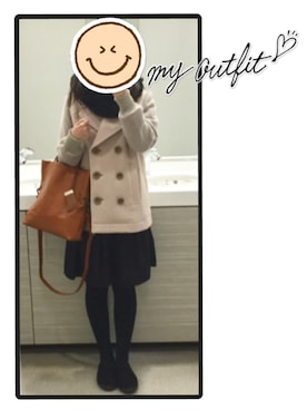 「SNIDEL（スナイデル）のアイテム（ピーコート）」を使った、aiさん（レディース・155cm）の冬コーディネート