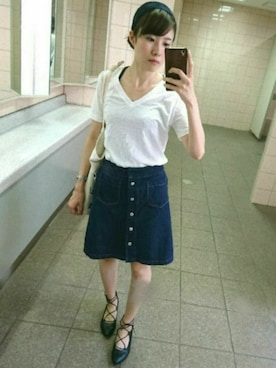 「アイテム（アナログ腕時計）」を使った、からももさん（レディース・160cm）の夏コーディネート
