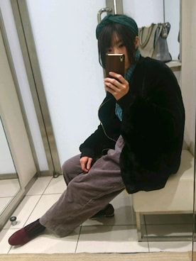 「Lazy Swan（レイジースワン）のアイテム」を使った、からももさん（レディース・160cm）の冬コーディネート