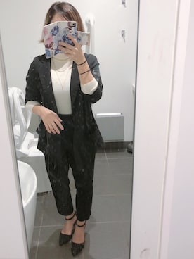 「黒パンツ」｜airiさん（レディース・145cm）の春コーディネート