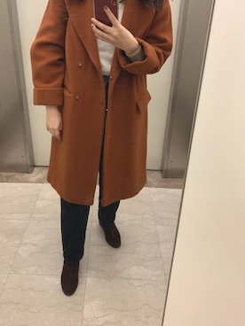 「31 Sons de mode（トランテアン　ソン　ドゥ　モード）のアイテム（ノーカラーコート）」を使った、anothersuzuさん（レディース・164cm）の冬コーディネート