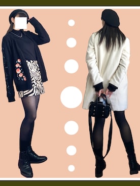 「EMODA」｜「アイテム（ハンチング/ベレー帽）」を使った、manamiさん（レディース・168cm）の冬コーディネート