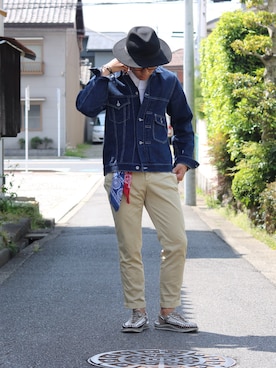 「KEEN（キーン）のアイテム（ビーチサンダル）」を使った、rettiyさん（メンズ・170cm）の春コーディネート