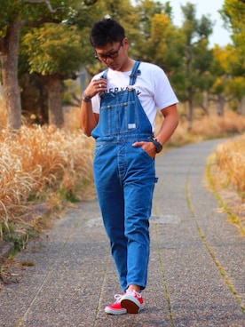 「コーディネート」｜「アイテム（オールインワン・サロペット）」を使った、rettiyさん（メンズ・170cm）の春コーディネート